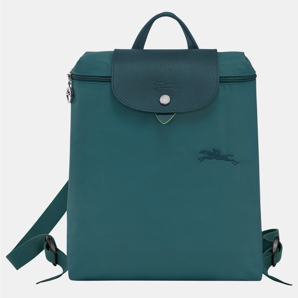 Longchamp Handbags - Longchamp Le Pliage Green M Backpack - Peacock (Teal)